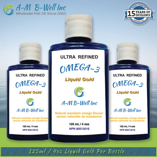 Pacco da 2 a 7 flaconi di AM BWell™ Omega3 PGFO Liquid Gold AM B